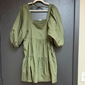NWT A new Day Olive Green Puff Sleeve Dress XL